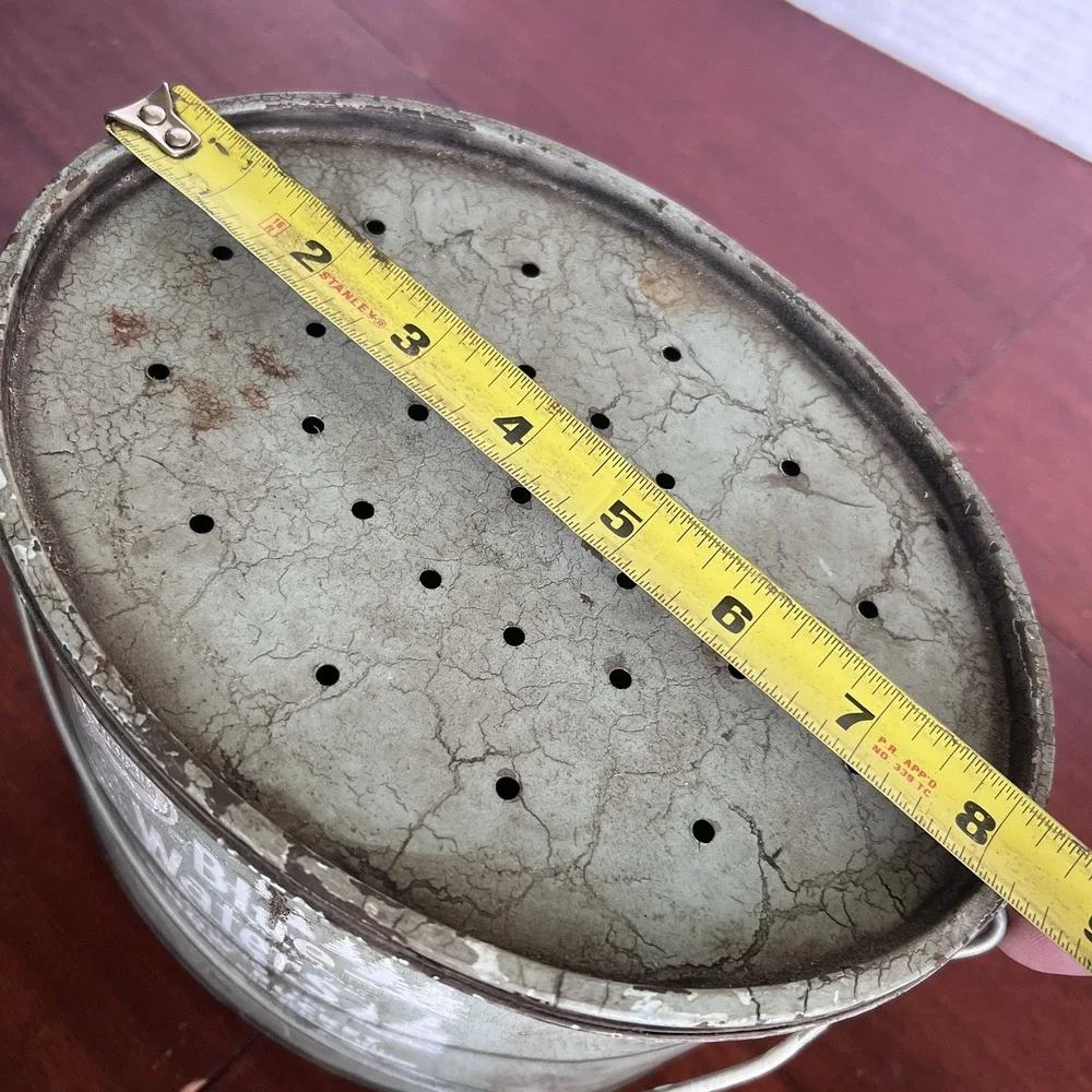 VTG Frabill Blue Waters Floating 220 Oval Metal Minnow Bucket Cabin Decor USA